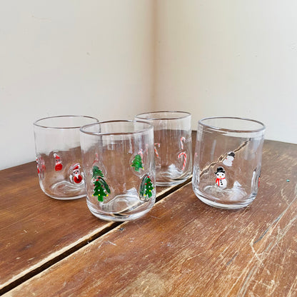 Embedded Holiday Drinking Glasses- Set of 4