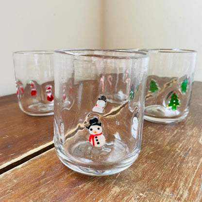 Embedded Holiday Drinking Glasses- Set of 4