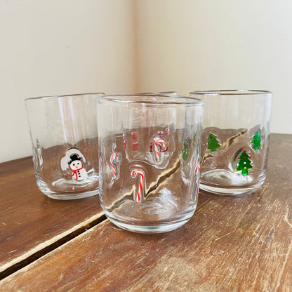 Embedded Holiday Drinking Glasses- Set of 4