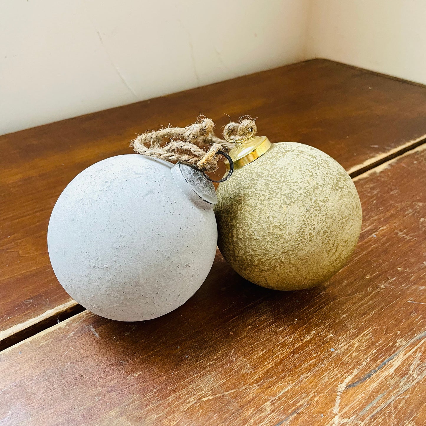 Distressed Frosted Glass Bauble