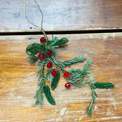 Beaded Mistletoe Ornament