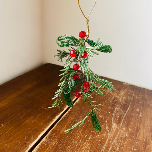 Beaded Mistletoe Ornament