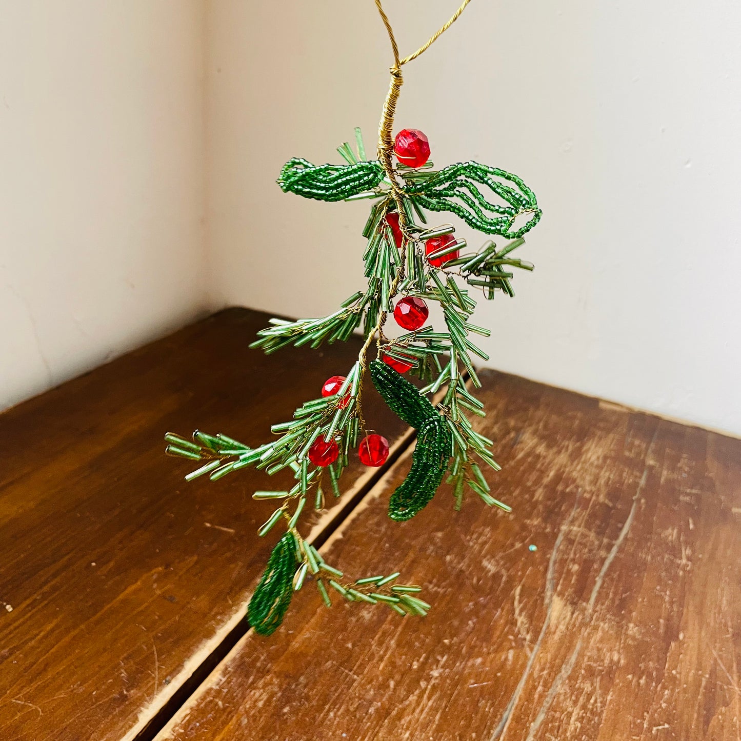 Beaded Mistletoe Ornament