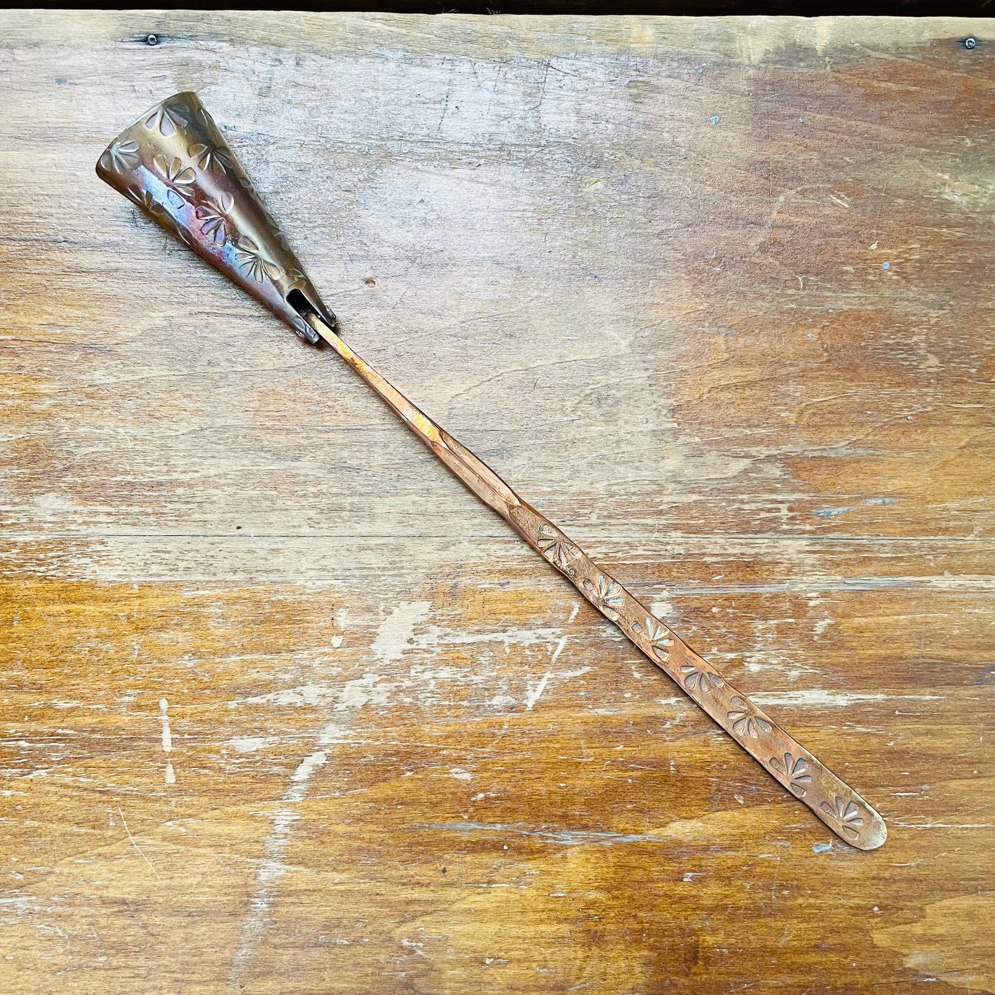 Debossed Copper Candle Snuffer