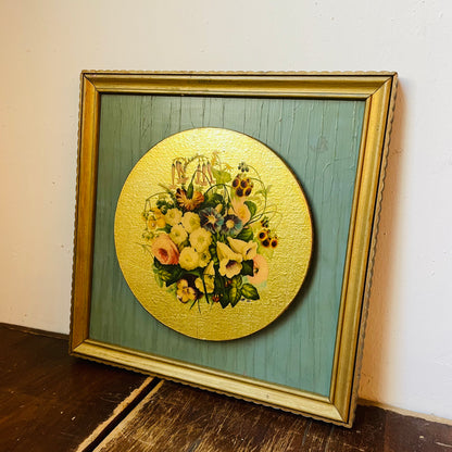 Set of Framed Deco-paged Florals- Vintage