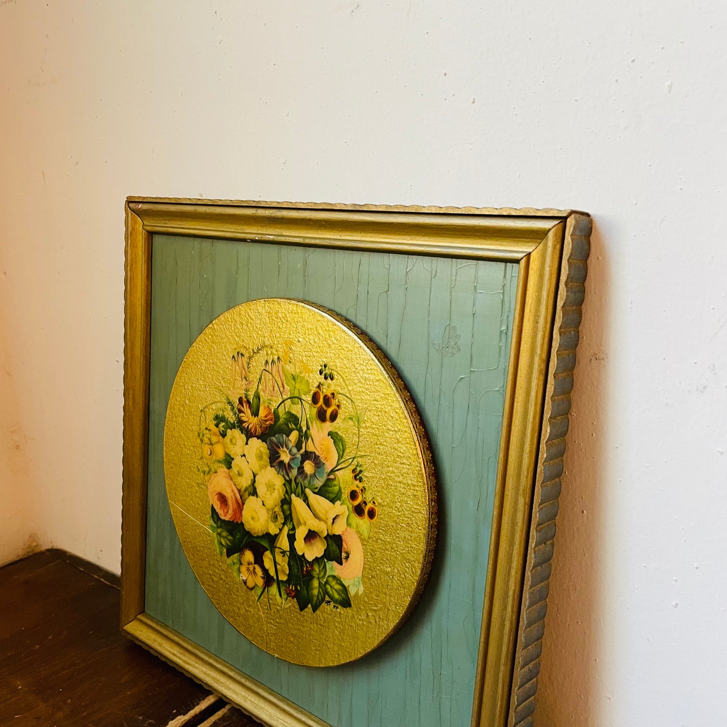 Set of Framed Deco-paged Florals- Vintage