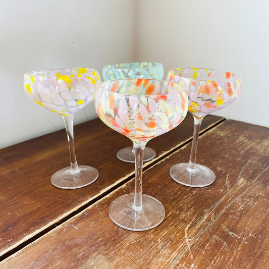 Confetti Coupe Glasses- Set of 4