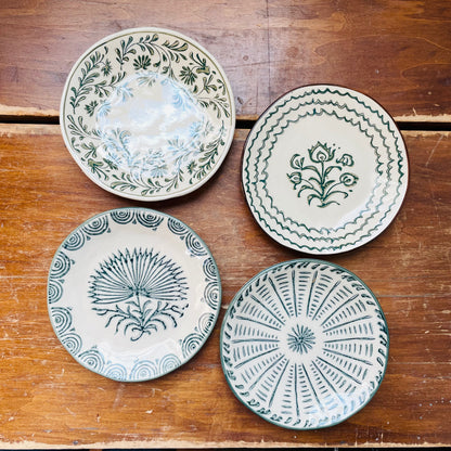 At the Table Floral Hand-Painted Stoneware Plate set of 4