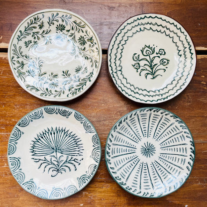 At the Table Floral Hand-Painted Stoneware Plate set of 4