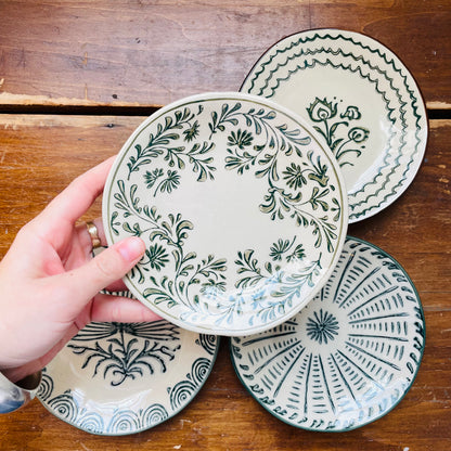 At the Table Floral Hand-Painted Stoneware Plate set of 4