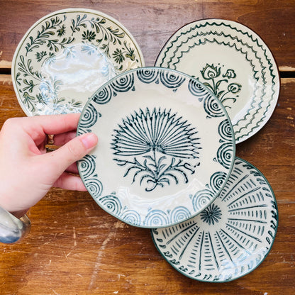 At the Table Floral Hand-Painted Stoneware Plate set of 4