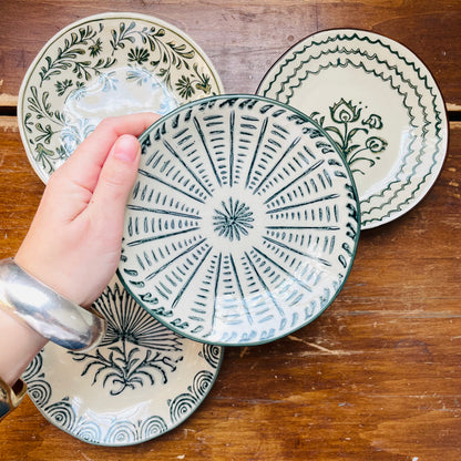 At the Table Floral Hand-Painted Stoneware Plate set of 4