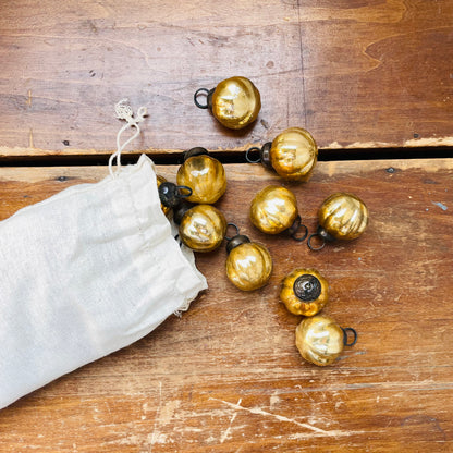 Antique Gold Finish 1" Ornaments- Set of 36