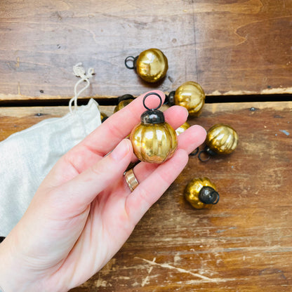Antique Gold Finish 1" Ornaments- Set of 36