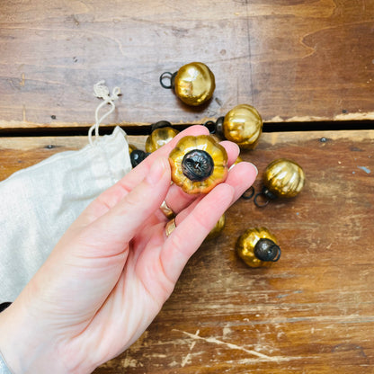 Antique Gold Finish 1" Ornaments- Set of 36