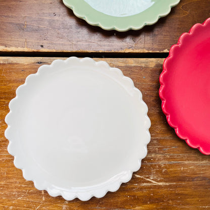 Scalloped Edge Stoneware Plate