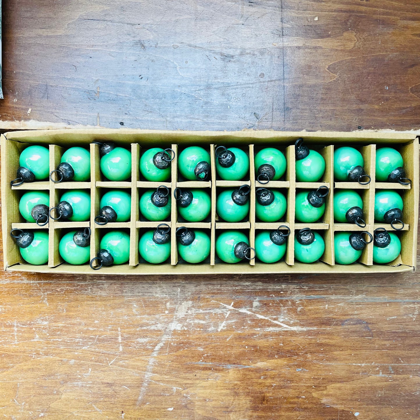 Green 1" Ball Ornaments- Set of 30