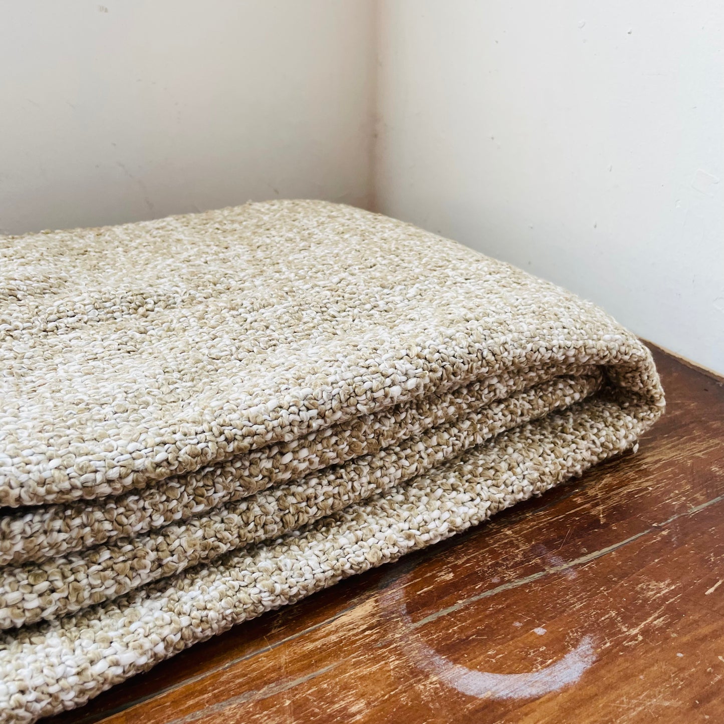 Brown & Natural Woven Throw with Fringe