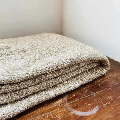 Brown & Natural Woven Throw with Fringe