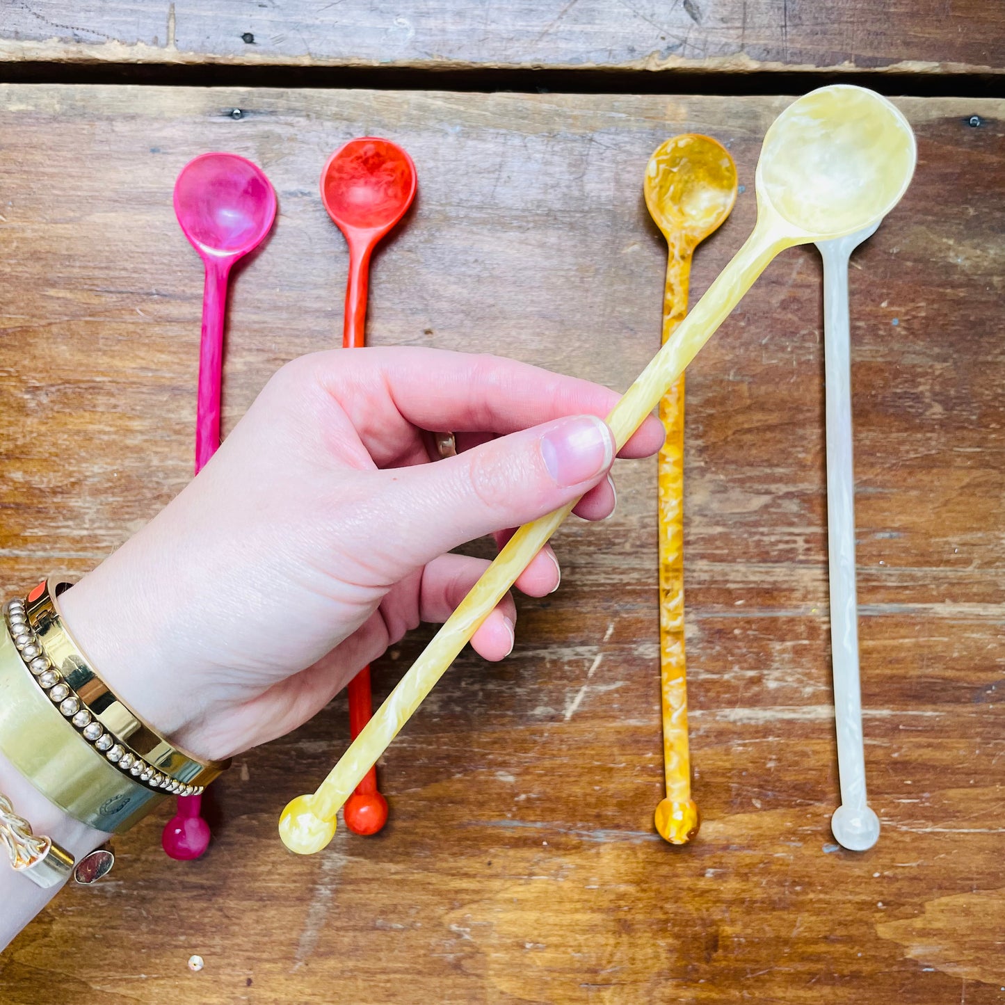 Marbled Resin Cocktail Spoon