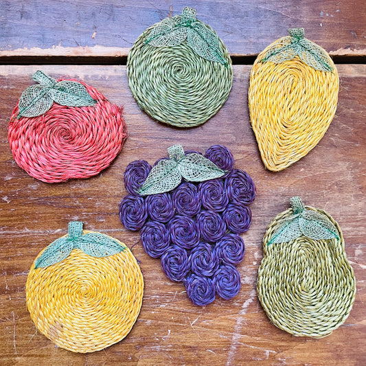 Woven Fruit Coasters- Vintage