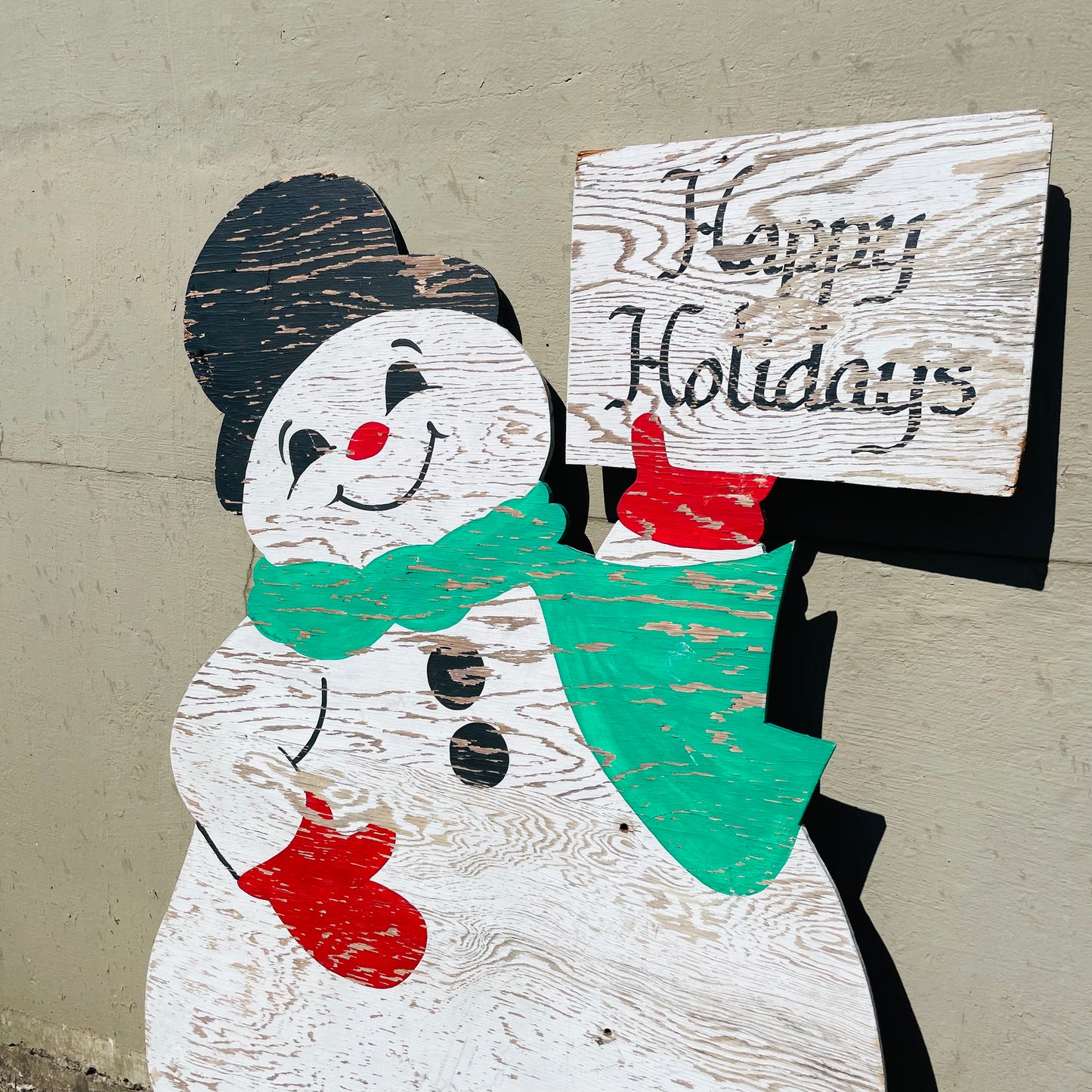 "Happy Holidays" Frosty Yard Sign- Vintage