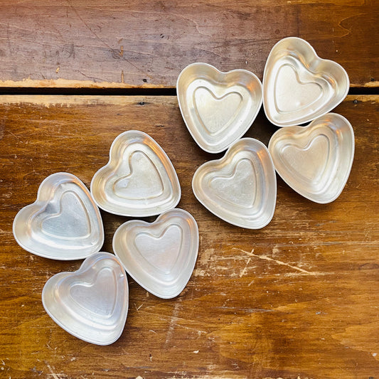 Heart Shaped Aluminum Cake Tins- Vintage