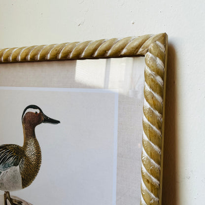 Duck Wall Art in Hand-Carved Wood Frame