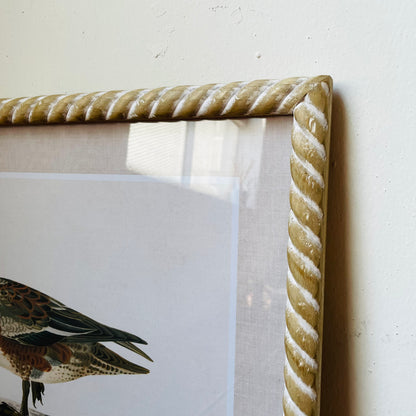 Duck Wall Art in Hand-Carved Wood Frame