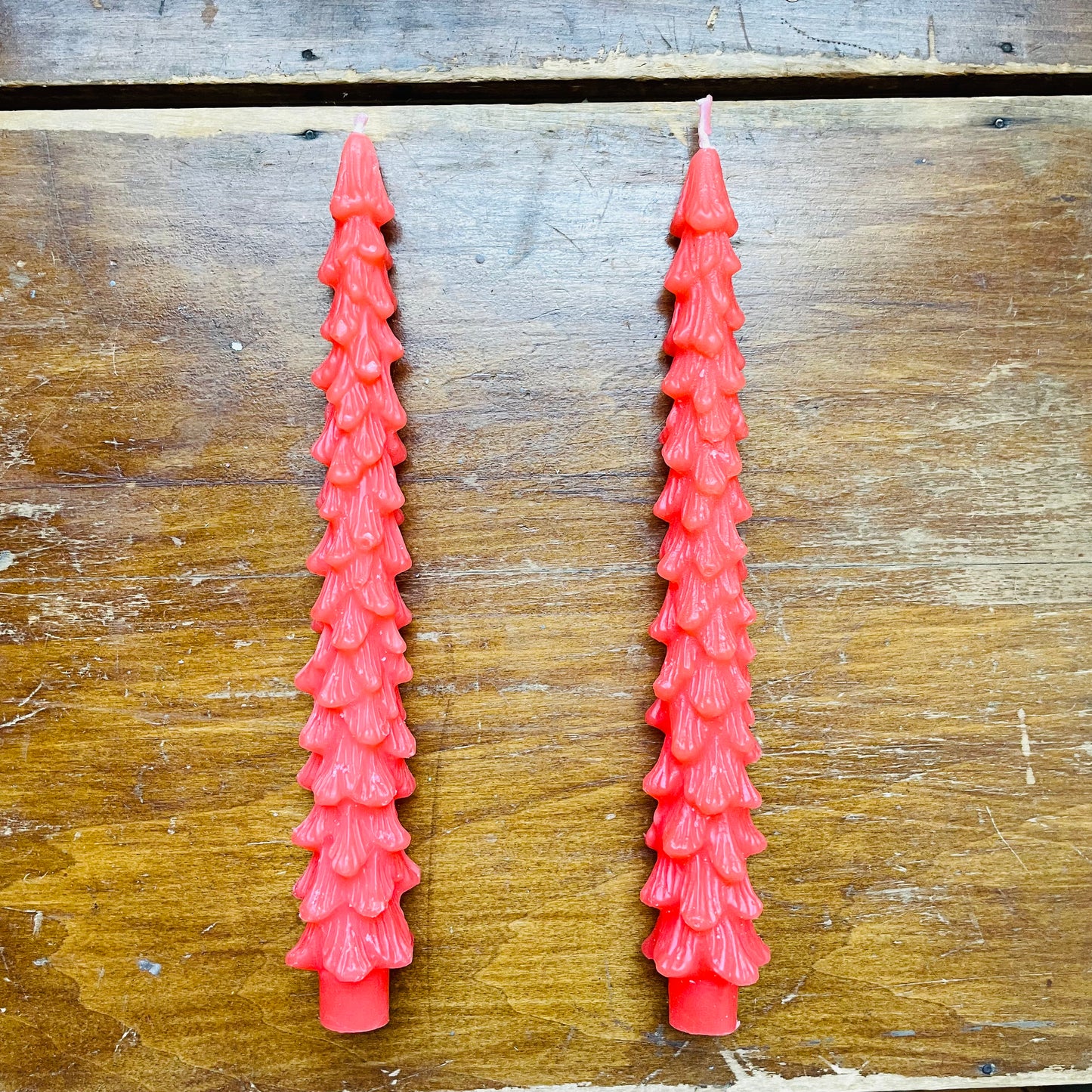 Watermelon Red Tree Shaped Taper Candles