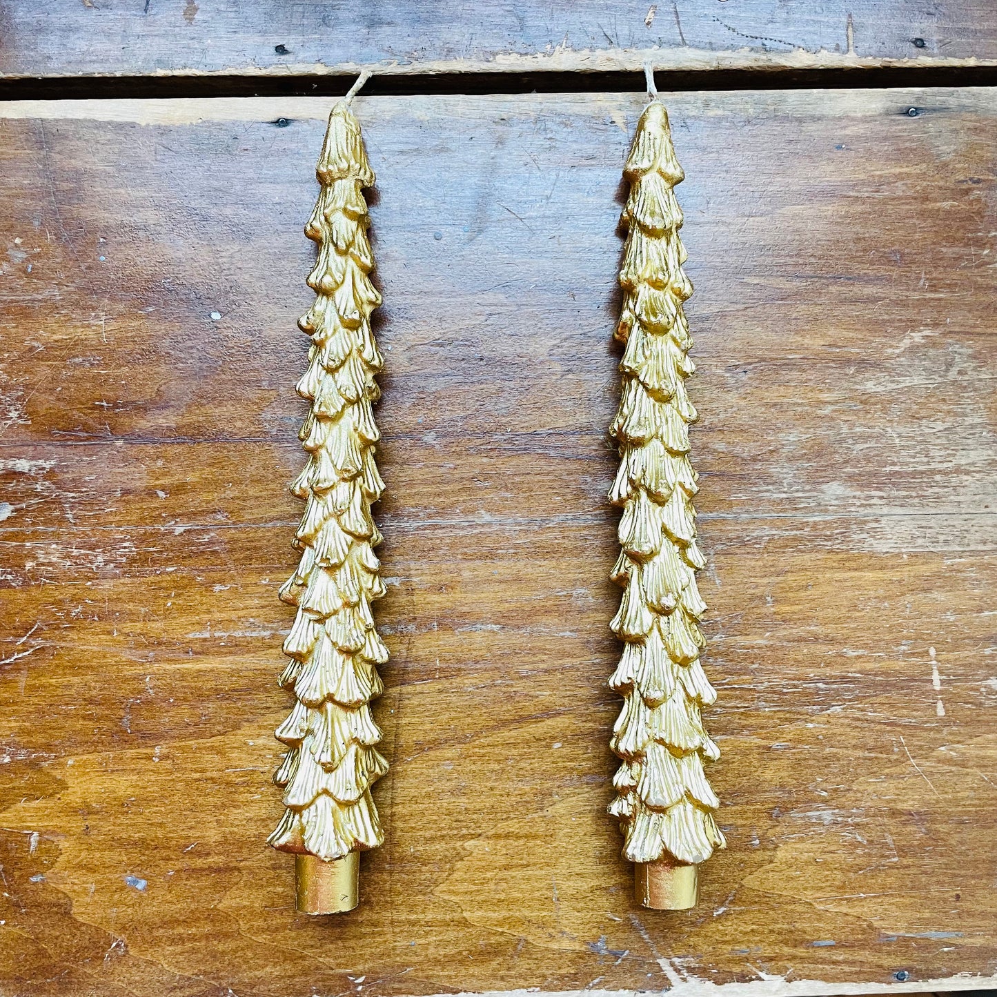 Gold Tree Shaped Taper Candles