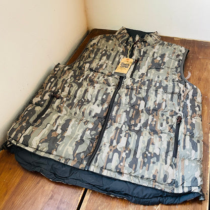 Reversible Puffer Vest: Raven & Woodland