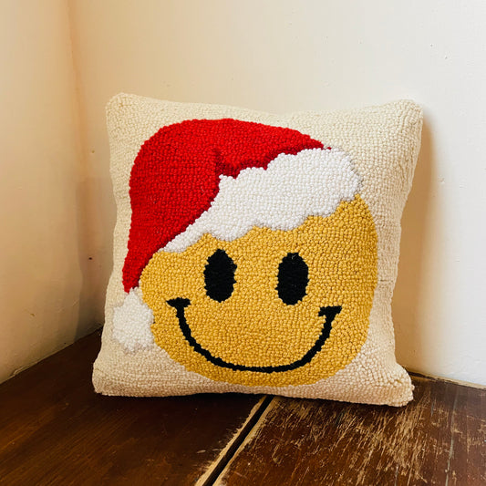 Santa Smiley Face Hook Pillow