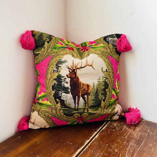 Holly & Stag Pink Tasseled Pillow