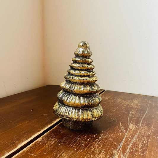 Antiqued Gold Embossed Recycled Glass Tree