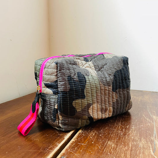 Ezra Large Camo Boxy Cosmetic Pouch