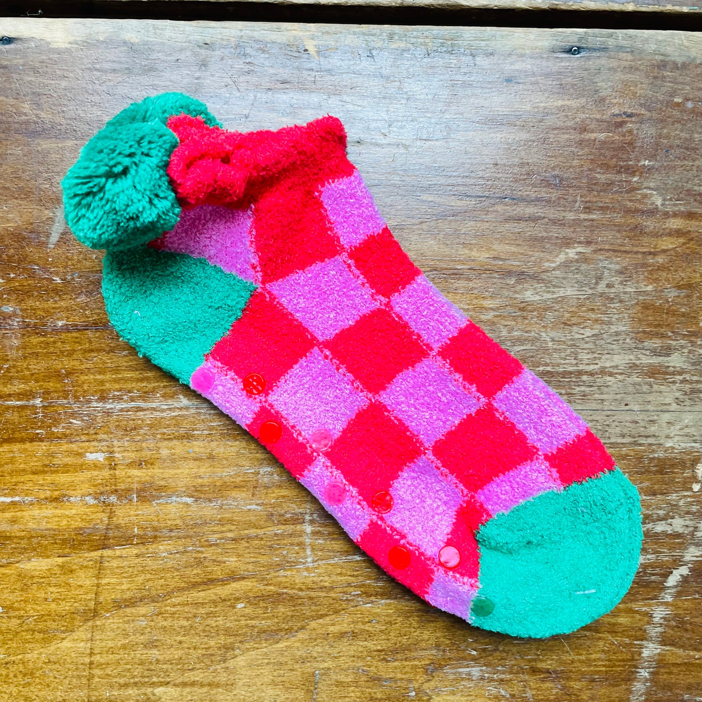 Checkered Christmas Socks