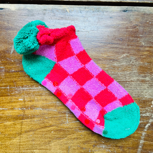 Checkered Christmas Socks