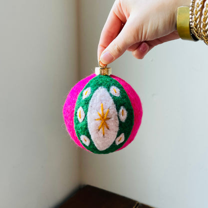 Felted Bauble Ornament