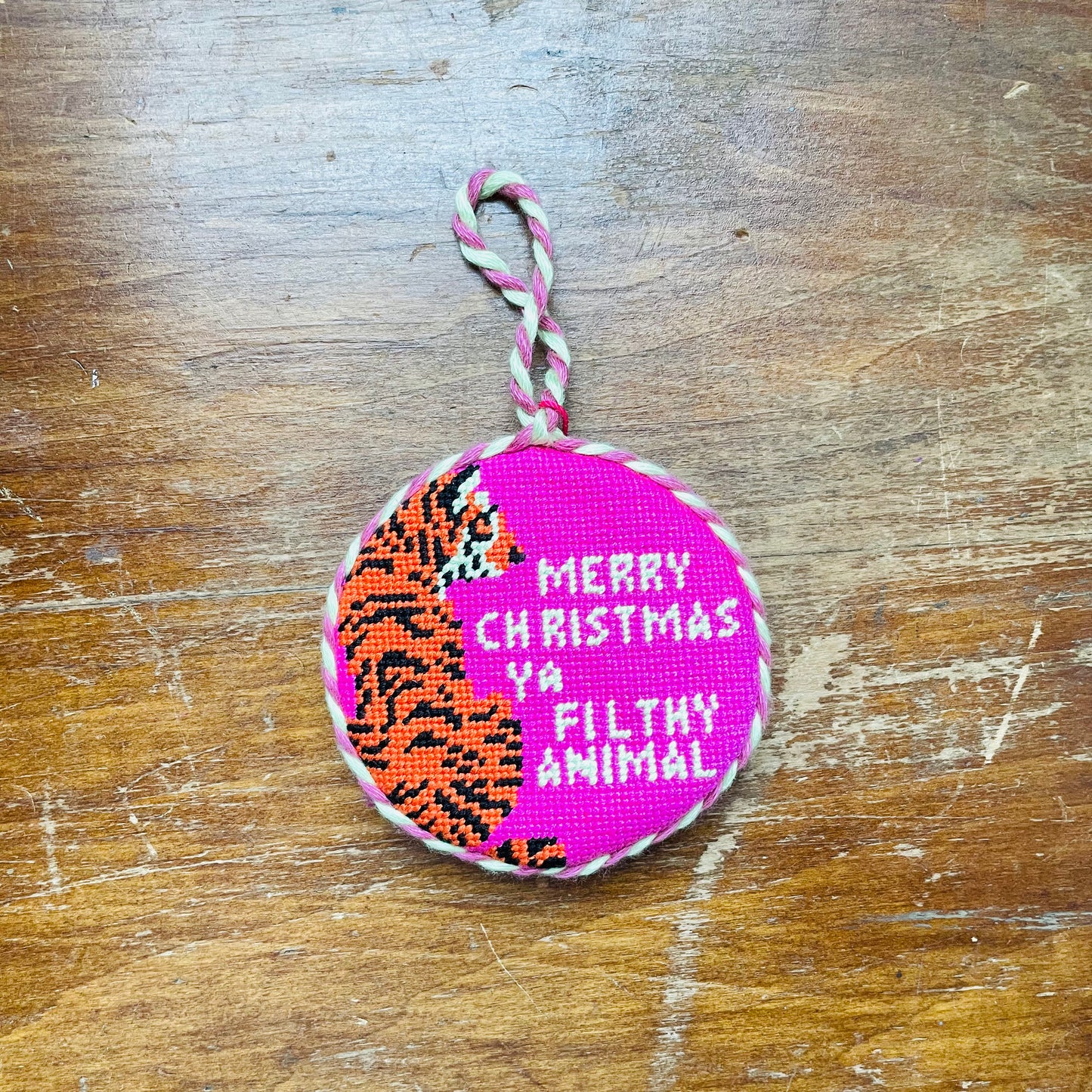 Filthy Animal Needlepoint Ornament