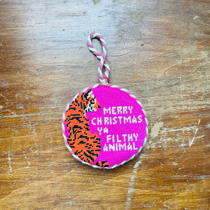 Filthy Animal Needlepoint Ornament