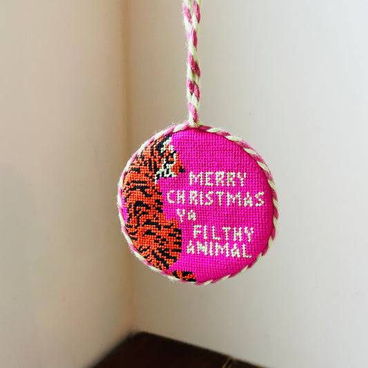 Filthy Animal Needlepoint Ornament