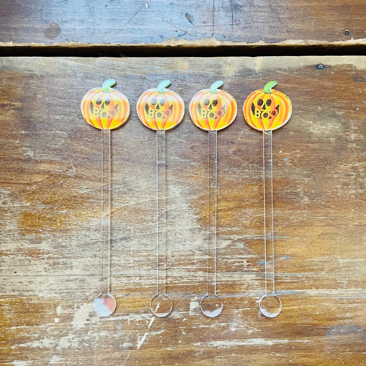 BOO! Jack O Lantern Acrylic Stir Sticks