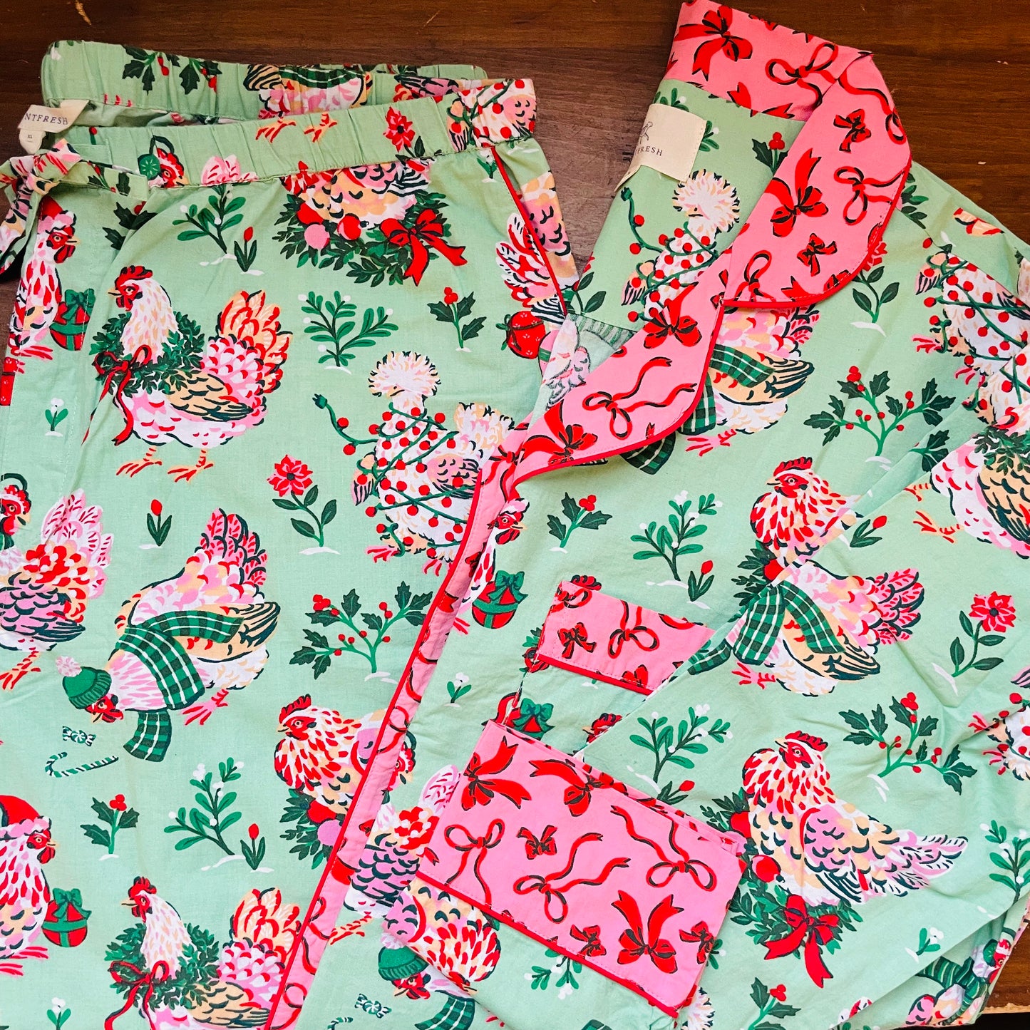 Holiday Hens Long PJ Set