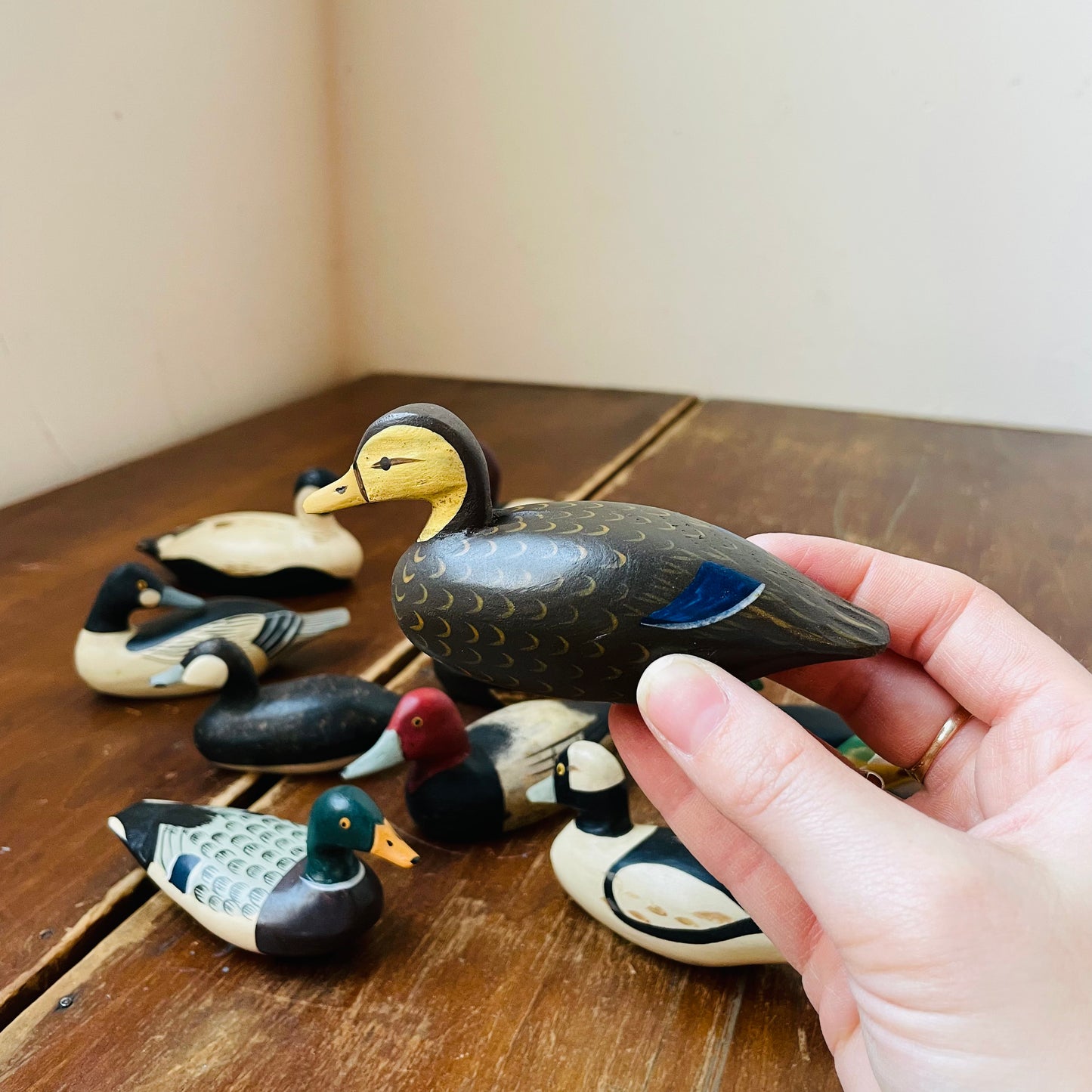 Eastern USA Mini Wooden Ducks- Set of 6- Vintage