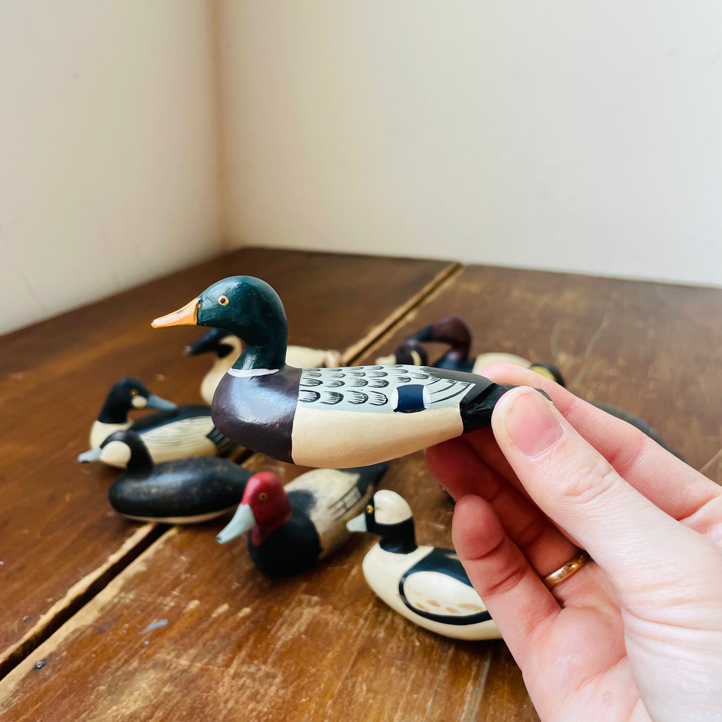 Eastern USA Mini Wooden Ducks- Set of 6- Vintage