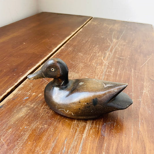 Dark Wooden Duck- Vintage