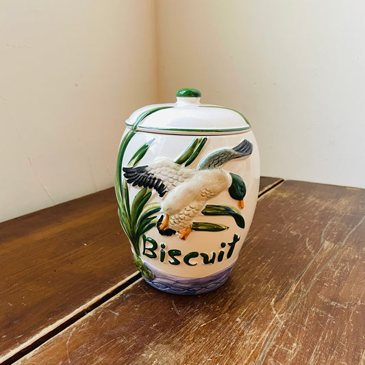 Mallard & Lilypads Biscuit Jar- Vintage