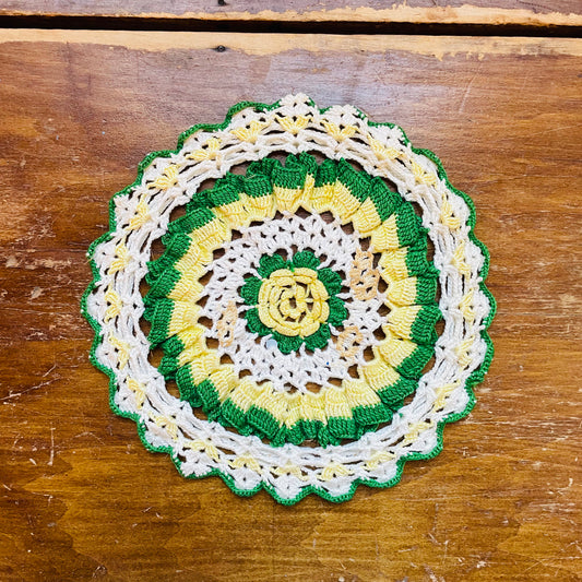 Green & Yellow Doilie- Vintage