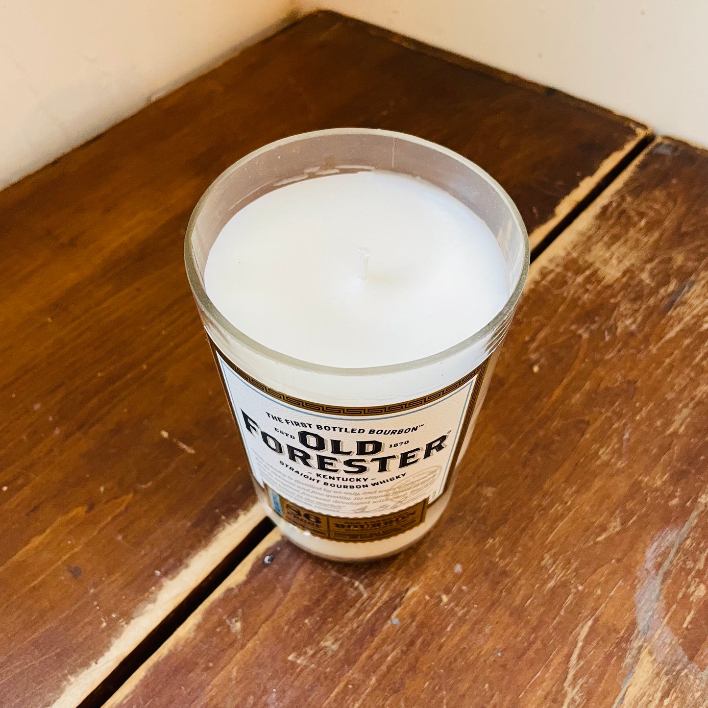 Old Forrester Liquor Bottle Candle
